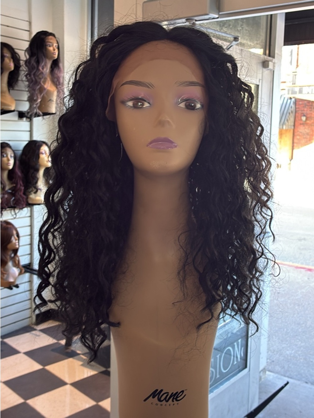 Women's natural curly Wig - Black